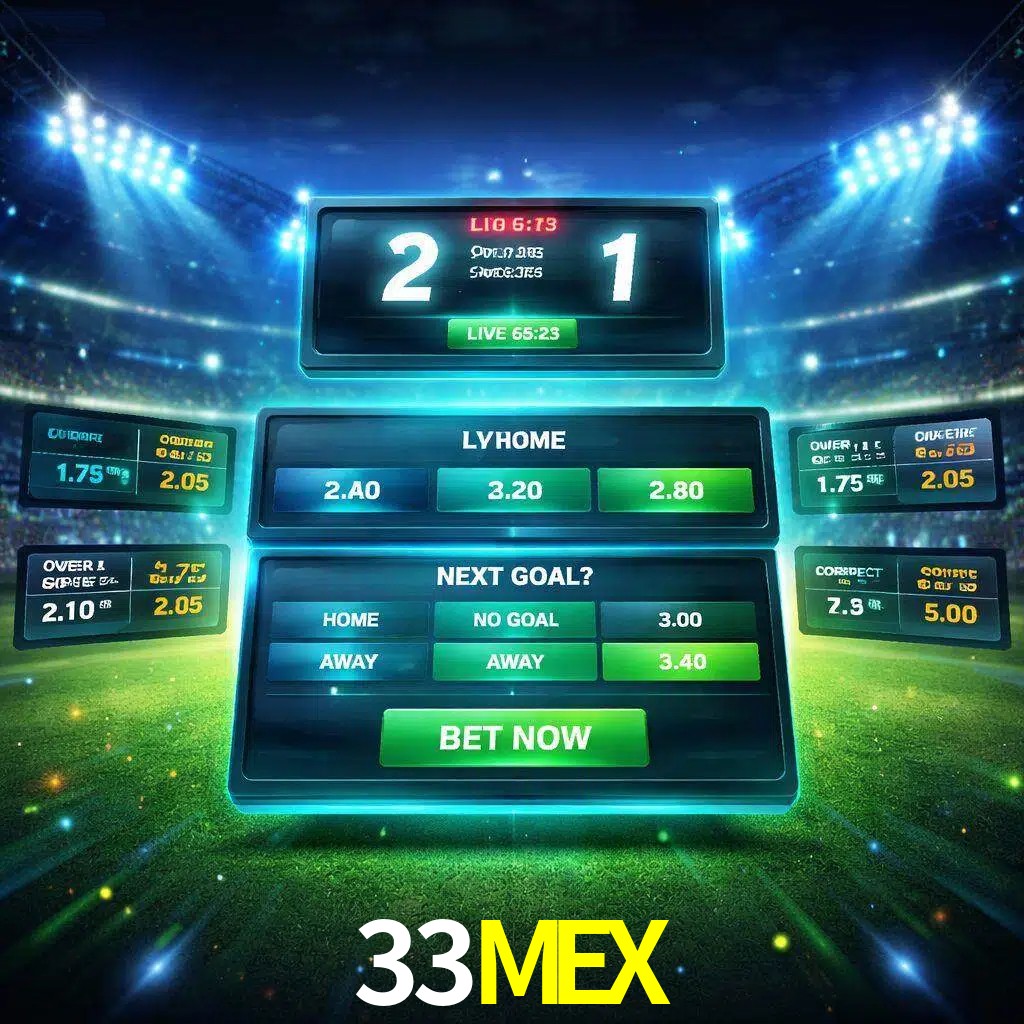 Vista de apuestas en vivo 33MEX durante un partido en curso