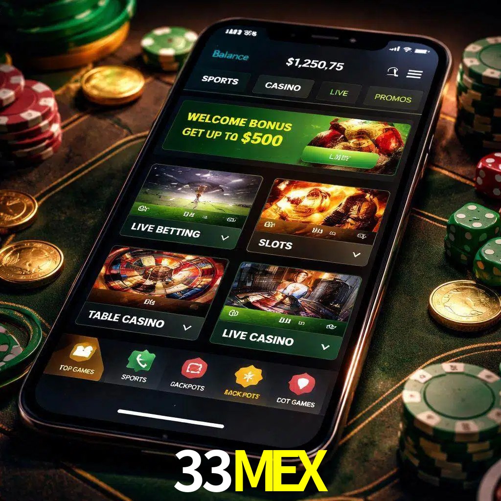 Diseño de juegos móviles 33MEX para usuarios en México