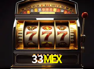 Una escena digital vívida inspirada en casino con 33MEX mostrado prominentemente, luces brillantes, fichas, cartas y acentos dorados.